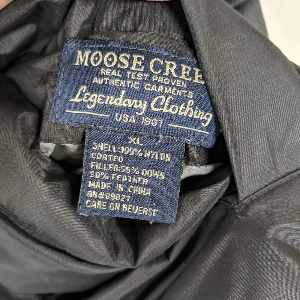 Moose Creek Puffer Vest Reversible Men Size XL Gray Black Pockets Down Feather